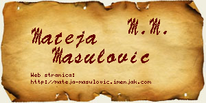 Mateja Mašulović vizit kartica
